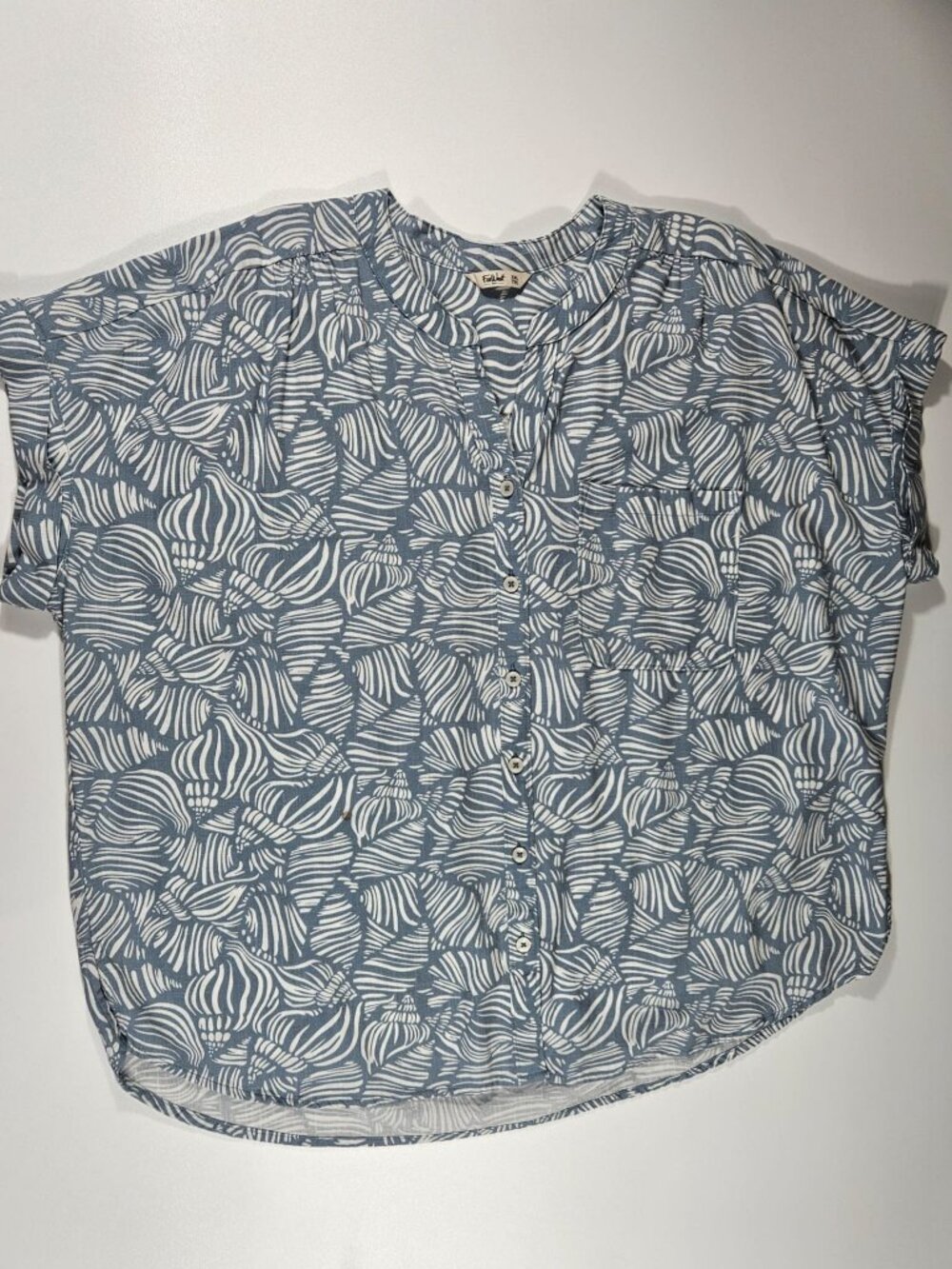 FARWEST CECIL Short-Sleeved Abstract Print Blouse ~ Size XXL